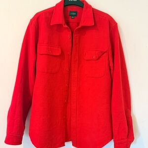 J. Crew Orange Red Chamois Flannel Shirt